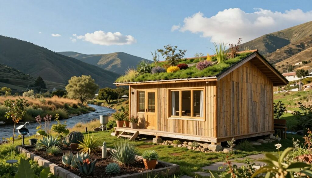 A-cozy-eco-friendly-house-nestled-in-a-sunlit-valley-featuring-a-green-roof-adorned-with-1024x585 Assurance et changement climatique : Comment protéger sa maison des risques de sécheresse et d'inondation ?