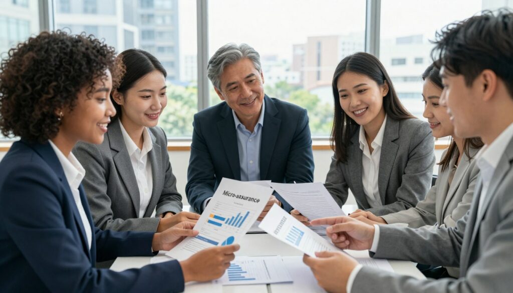 A-diverse-group-of-people-including-a-young-African-woman-a-middle-aged-Caucasian-man-and-a--1024x585 Micro-assurance : La solution pour les petits budgets en France ?