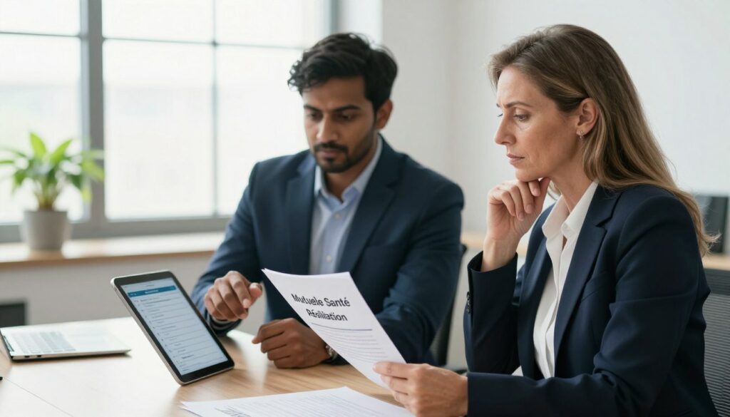 A-professional-business-setting-depicting-a-diverse-group-of-three-individuals-engaged-in-a-1024x585 Résiliation mutuelle santé en 2026 : Comment changer de contrat à tout moment et sans frais ?