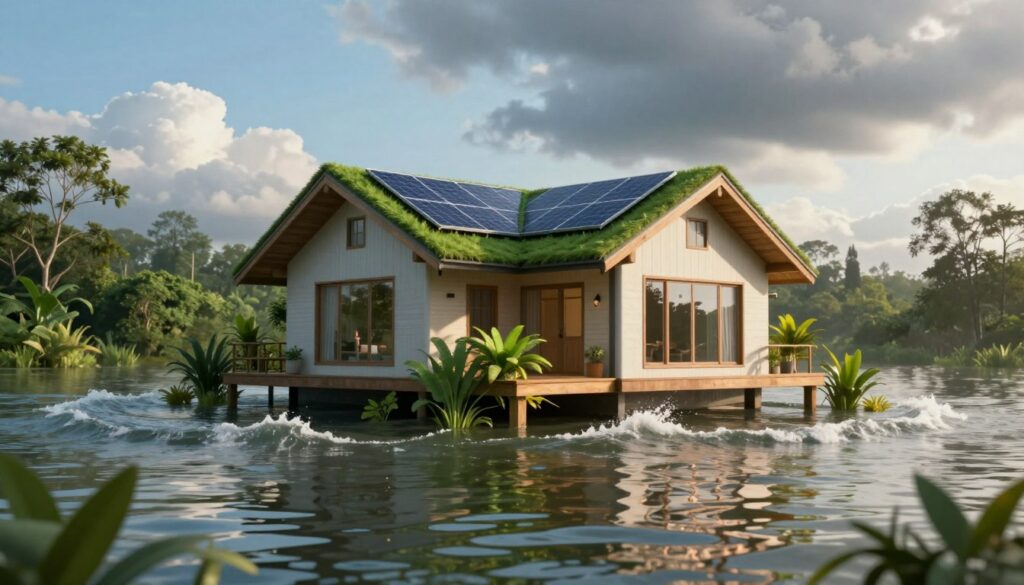 A-serene-and-illustrative-scene-depicting-a-modern-eco-friendly-house-equipped-with-sustainable-1024x585 Assurance et changement climatique : Comment protéger sa maison des risques de sécheresse et d'inondation ?