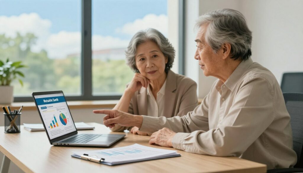 A-serene-office-environment-featuring-a-professional-elderly-couple-sitting-at-a-modern-desk-1024x585 Top 10 des meilleures mutuelles seniors en 2026 : Comparatif des prix et garanties
