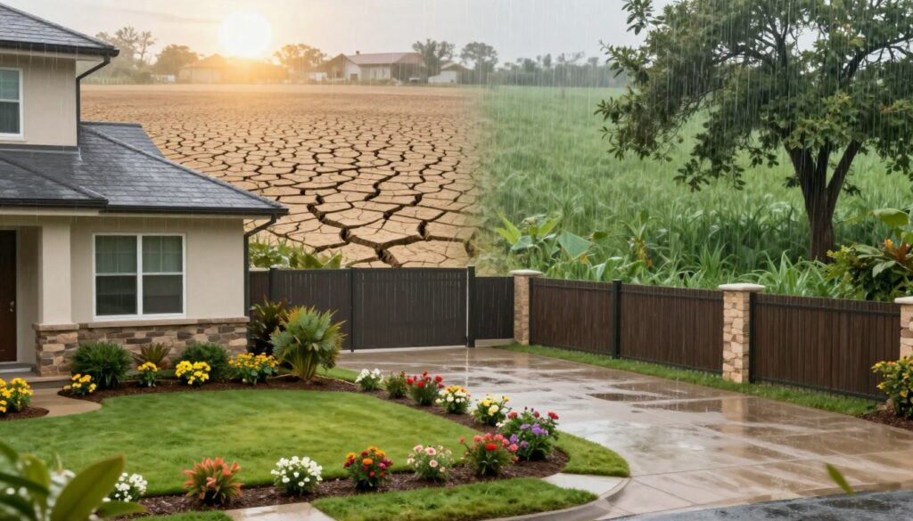 A-serene-residential-scene-illustrating-house-insurance-in-the-context-of-climate-risks.-In-the-1024x585 Assurance et changement climatique : Comment protéger sa maison des risques de sécheresse et d'inondation ?